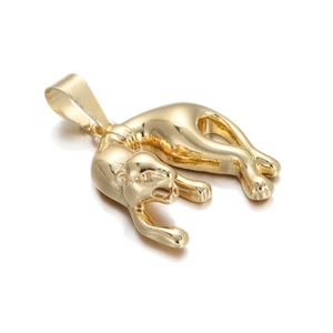 Exquisite 18K gold-plated leopard charm with detailed engraving for DIY jewelry making