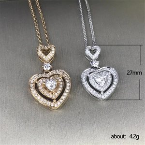 Funkelnde Herz-Halsketten in Gold und Silber mit edlem Zirkonia-Stein-Besatz