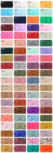 Detailed grid display of 60 colorful soft nylon baby headbands with various patterns