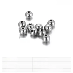 Detail showing 7mm polished stainless steel spacer beads for DIY jewelry making