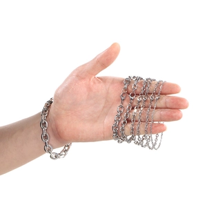 Set gioielli minimalista in acciaio inossidabile argento con maglie a forma di O