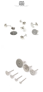 Clous d'oreilles en acier inoxydable à tête plate et fermoirs papillon pour bijoux DIY