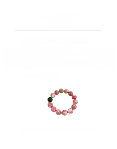 Detail view of retro ceramic beaded bracelet showing 18.6cm length and 31.4g weight