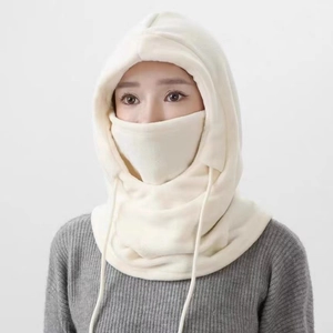 Winter thermal balaclava hat with integrated scarf for windproof face and neck protection