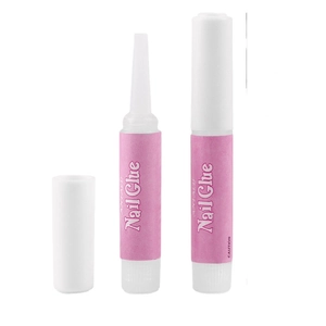 Set of two 2g nail glue bottles with precision tips for press-on nails and rhinestones