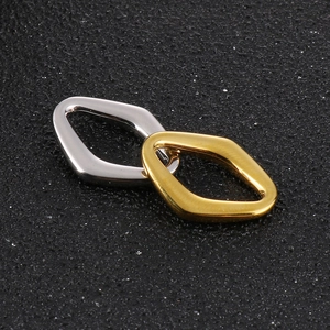 Interlocking gold and silver geometric diamond metal pendants for DIY jewelry design