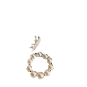Elegant cream white pearl hair tie with elastic band for women versatile as a bracelet