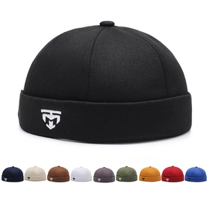 Retro Cotton Brimless Docker Hat For Men And Women Miki Hat Adjustable Metal Buckle Streetwear Hip Hop Skull Cap