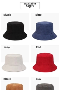 Bobs en velours côtelé en six couleurs, noir, bleu, beige, rouge, kaki et gris disponibles
