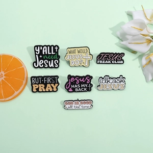 Christian Jesus Enamel Pins Zinc Alloy Religious Quotes Brooches For Backpacks Clothing Bags Decoration Fashion Jewelry