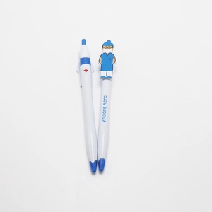 Close-up of nurse cartoon pens featuring the inspirational text You Are Hero on the barrel