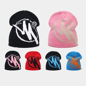 Knitted Beanie Hat Acrylic Streetwear Planet Jacquard Pattern Warm Thick Winter Cap For Men Women Casual Outdoor