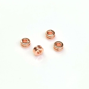 Set of 4 rose gold 14k gold filled double-layer spacer beads for DIY jewelry making