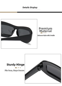 Détail des charnières métalliques et de la monture brillante des lunettes Y2K noires
