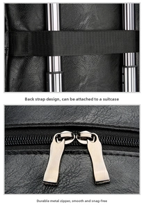 Business laptop backpack back strap for luggage handle and durable dual metal zippers