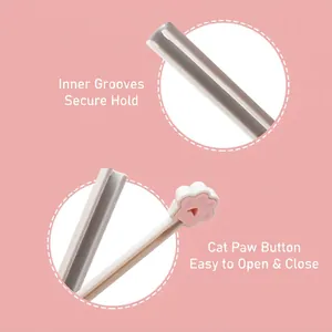 Cute cat paw food bag sealing clip with internal groove design for moisture-proof storage