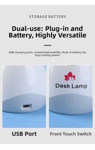 Détail du port de charge USB et de l'interrupteur tactile sur la base de la lampe à ongles