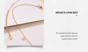 Detail of 18K gold plated star pendant necklace with lobster clasp and K18 tag