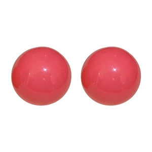 Polished candy color acrylic round ball stud earrings in vibrant red for women