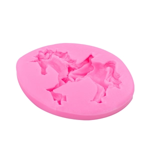 Classic pink carousel horse silicone mold for DIY fondant, chocolate, and baking tools