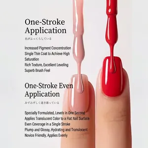 Japanese style high saturation red and translucent nude gel nail polish set