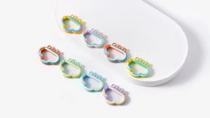 Colorful cloud-shaped spring rings with three hanging loops for DIY jewelry making