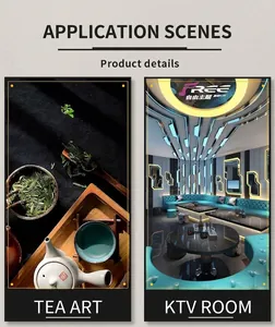 Dual scene display showing professional wet wipe applications in tea rooms and KTV venues