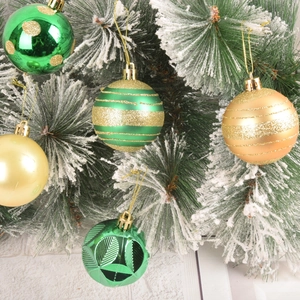 42Pcs Green and Gold Christmas Ball Ornaments Set for Festive Tree Decoration