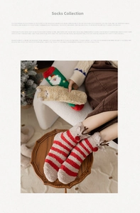 Premium reindeer Christmas socks made of thickened coral fleece for warm winter gifts