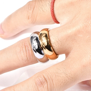 Polished double-layered 18K gold and silver stainless steel rings for a minimalist look