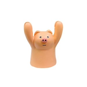 Creative cartoon orange pig figurine desktop ornament for cute home decor and gifts