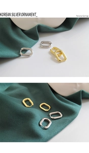 Vista dettagliata dei cerchi rettangolari in argento sterling S925 color oro e argento