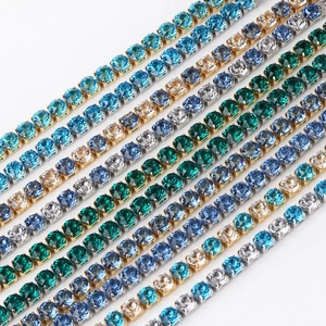 Classic 6mm round zircon tennis bracelet set with multiple color gemstones and claw setting