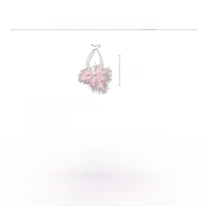 Detailed size parameters of double-layer pearl necklace with pink feather fringe
