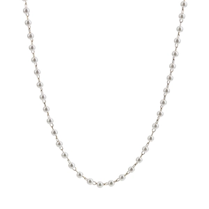 Elegant French style faux pearl necklace with a minimalist gold chain for women