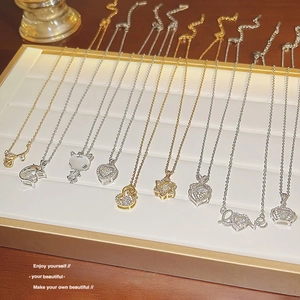 Mode Koreanische Edelstahl Strass Anhänger Halskette Für Damen Elegante Gold Silber Plattierte Schlüsselbein Kette Exquisiter Schmuck Geschenk