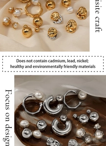 Exquisite assortment of gold and silver pearl earrings made of eco-friendly metal