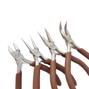 Carbon steel 4-piece jewelry tool set with round, flat, and bent nose pliers