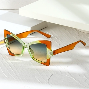 Oversized Butterfly Cat Eye Sunglasses For Women Trendy Gradient Lens UV400 PC Frame Fashion Retro Eyewear