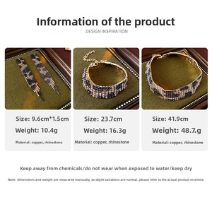 Detail specifications of leopard print jewelry set with earrings, bracelet and necklace