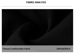 Analyse du tissu noir 100% acrylique montrant la texture de haute qualité et le tissage