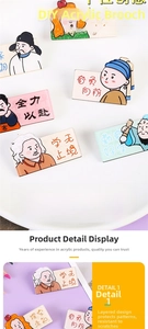Detail view of durable acrylic brooches with double-layer anti-scratch cartoon prints