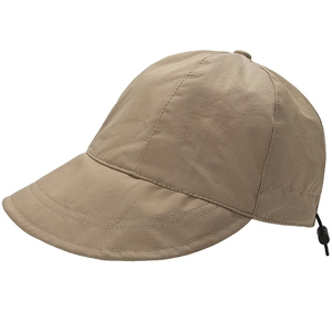 Khaki wide brim sun hat with long visor and adjustable drawstring for outdoor leisure