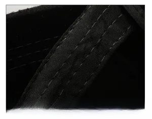 Detailed close-up of a thickened cotton sweatband with fine stitching on a winter cap