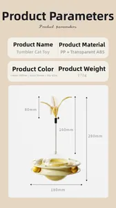 Detailed size parameters of tumbler cat toy with feathers and interactive ball track