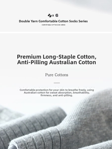 Detail of gray ribbed cotton socks showing breathable double yarn texture and pilling resistance