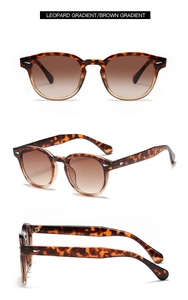 Vues détaillées de lunettes de soleil léopard écaille avec verres dégradés bruns