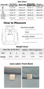 Detailed size chart for men's hooded cardigan featuring measurements from M to 3XL