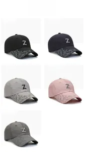 Quick-dry baseball caps collection in black, navy, and grey with palm tree leaf patterns