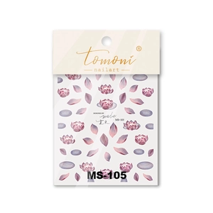 Autocollants d'ongles lotus aquarelle violette dans leur emballage d'origine